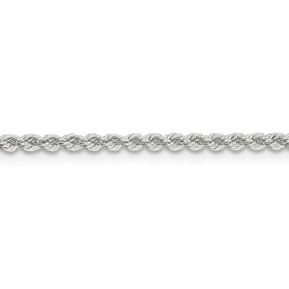 2.25mm Sterling Silver Classic Solid Rope Chain Necklace, 18 Inch - Picture 4 of 8
